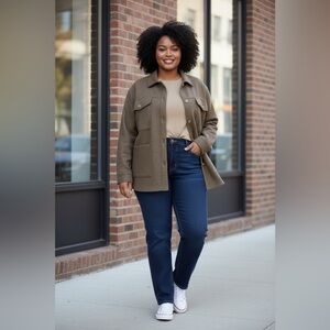 NWT Banana Republic brown structured 4-pocket shirt jacket in size XL.